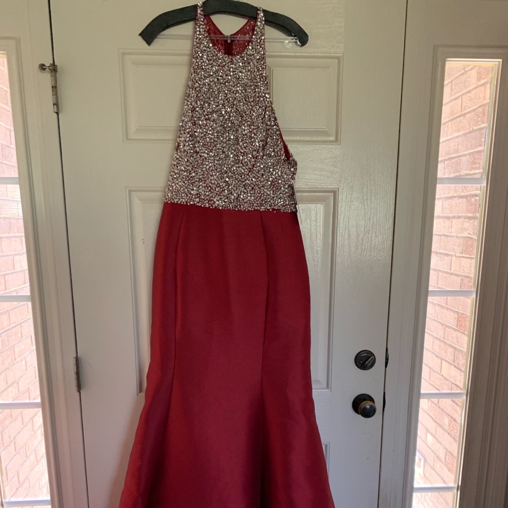 JVN by Jovani Burgundy/Sequin formal dress